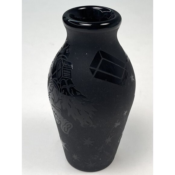 4.5" Black Mata Ortiz Astronaut Space BUD VASE Mexican Folk Art Pottery Signed - Picture 2 of 8